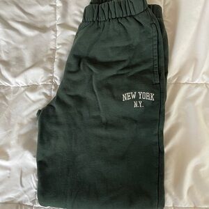 Brandy Melville Dark Green New York Joggers